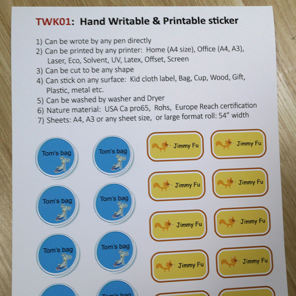 Washable clothing labels
