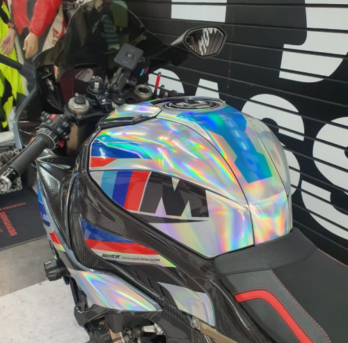 Holographic dirt bike graphics