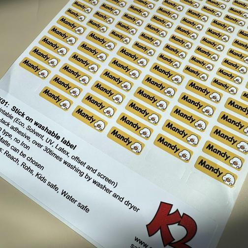 Print labels for clothing