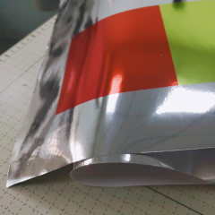 Metallic silver vinyl wrap