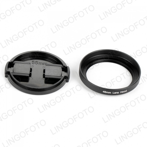 Metal Lens Hood Protect Cover 46mm Screw-in with Cap LC4191