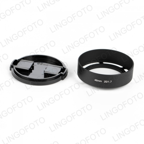 46mm Metal Hollow Lens Hood with Cap for G1GF1 GH1 20mm 20/1.7 LC4190