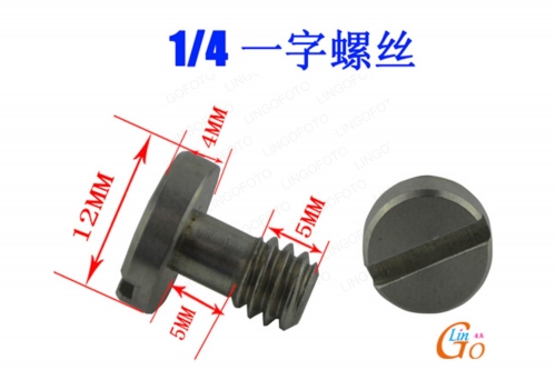 1/4" Stainless Steel Camera Screw for Tripod Ball Head Quick Release Plate H66 LL1505