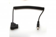 Coiled D-Tap Male to DC 5.5x2.5mm Cable for DSLR Rig Power V-Mount Anton Battery UC9568