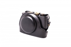 PU Leather Camera Case Cover Pouch Bag With Neck Strap For SN RX100 I II III CC1305a
