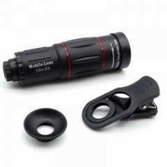 18x25 Monocular Zoom Optical Cell Phone Lens with Phone Clip and Box TA3171