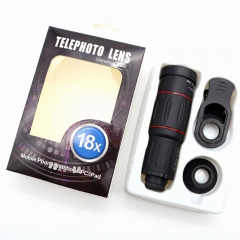 18x25 Monocular Zoom Optical Cell Phone Lens with Phone Clip and Box TA3171