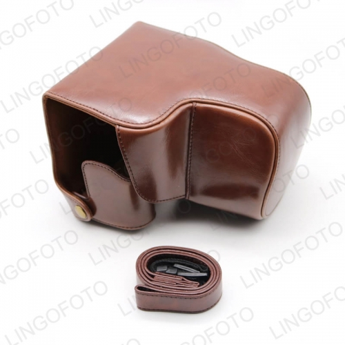 Retro PU Leather Camera Case Bag Full Cover for Leica V-LUX(Typ 114) Coffee CC1282b