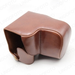 Retro PU Leather Camera Case Bag Full Cover for Leica V-LUX(Typ 114) Coffee CC1282b