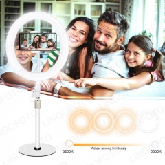 10 Inch Ring Light With Adajustable Desk Stand For Live Streaming Makeup Youtobe Video UC9948a