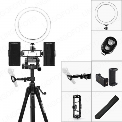 Ring Fill Light 260MM with 140CM Tripod two Mobile Phone Holders and Microphone Clip UC9792 UC9793