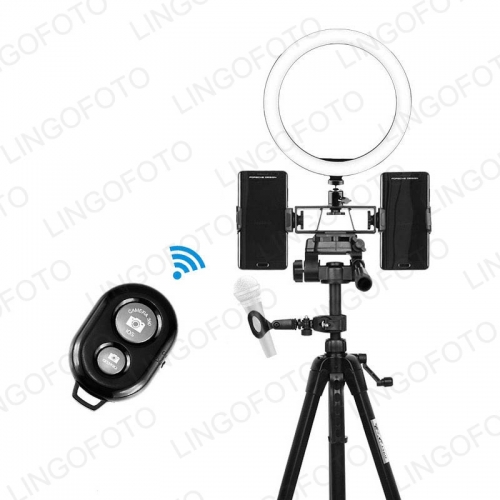 Ring Fill Light 260MM with 140CM Tripod two Mobile Phone Holders and Microphone Clip UC9792 UC9793