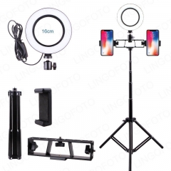 160/200/260MM LED Full Ring Light with Tripod 2 Smartphone Holder For Makeup Youtube Video UC9773 UC9774 UC9779