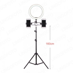 10 inch Live Stream Light Ring + Double Dual Mobil Phone Holders +Tripod UC9763