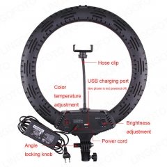 3 phone Clips 18-inch Outer Dimmable LED Selfie Ring Light Lighting Kit for Camera Photo Studio YouTube Video Shooting UC9784 UC9785