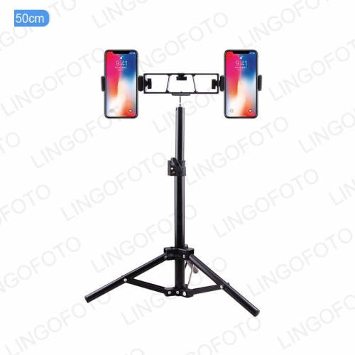50/160/210cm Mobile Phone Live Streaming Desktop Tripod With Two Phone Holders Clips And Bag UC9835 -UC9837