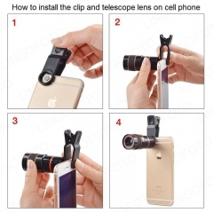 8X Clip on Optical Zoom Telescope Camera Lens for Universal Mobile Cell Phone NP8173