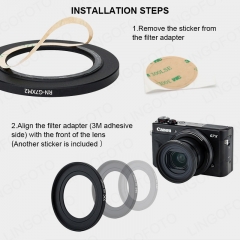 RN/JJC-G7XM2 Filter Adapter With Center Pinch Lens Cap for Canon Poweshot G5X,G7X, G7X Mark II LL1620 LL1620a