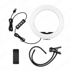 6/8 Inch Two in One LED Ring Light with Metal Hose Support and Phone Holder AC1048 AC1049