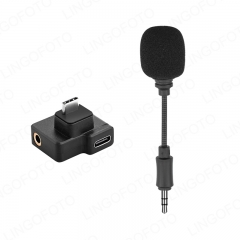 Microphone With Dual USB-C to 3.5mm Mic Microphone Adapter For OSMO POCKET AO2203