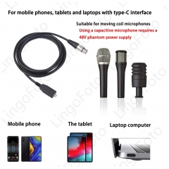 TYPE-C Male to XLR Female Microphone Converter Mic Studio Adapter Audio Link Cable