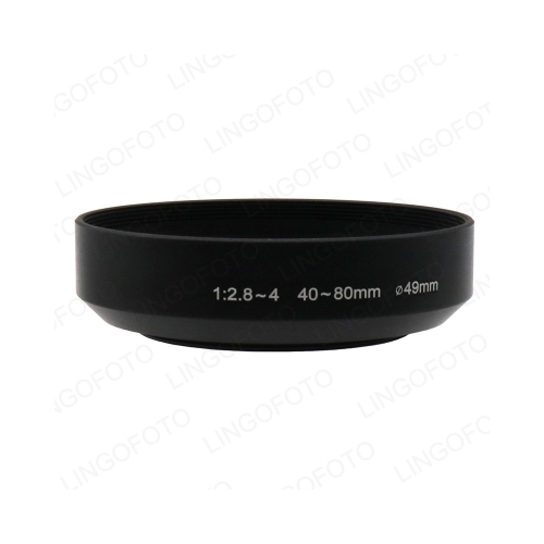 49mm Screw In Lens Hood Metal Lens Hood Shape Sun Shade for Pentax ZOOM 1:2.8~4 40~80mm