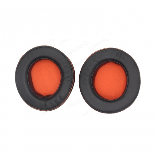 1 Pair Ear Pads Replacement for Steelseries 9H Siberia 9h NaVi Headphone Protein Leather and Memory Foam Black-Orange