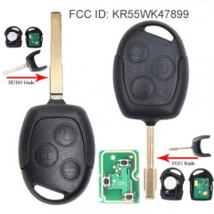 2001-2007 Ford Mondeo Remote Key 433Mhz 3 Buttons with HU101/ FO21 Blade For Focus Fiesta C-max -KR55WK47899