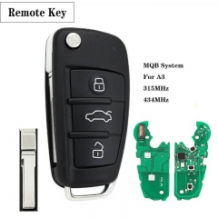 MQB 3 BTN Modified Remote Key 315MHz/434MHz 49chip A6L Use for Au*di A3 Model