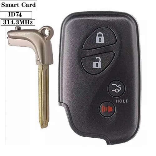 Smart Card（3+1）button ASK314.3MHz ID74-3370 Use for US Le*xus 2007-2013 ES350 IS250 IS350 GS350 LSC LS600H-US01