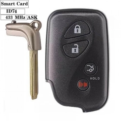 smart Remote Key（3+1）button ASK433MHz-A433-ID74-WD03 WD04-Toyot*a Lex*us Camry Yaris RV4 Reiz Vios (2008-2013) （with Emergency Key TOY48）