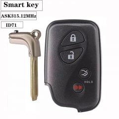 Smart Remote Key（3+1）button ASK315.12MHz-0140-ID71-WD03 WD04-Lex*us Camry Reiz Pardo(2005-2008)