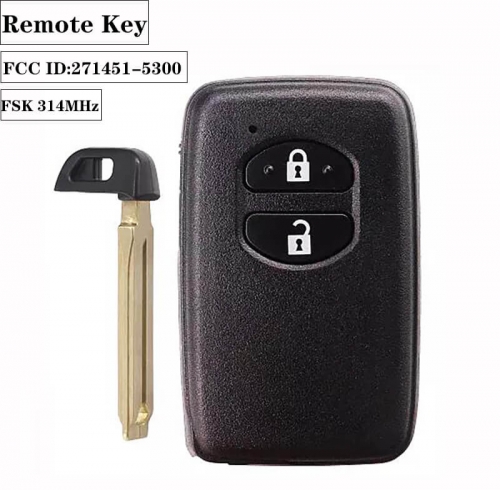 2button FSK 314MHz Remote Key TOY48 FCC ID:271451-5300 For Europe Toyot*a Mongolia