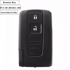 2 Button ASK433MHz / 315MHz Remote Key FCC ID :B31EG-485 TOY43 without LG for Toyot*a Prius