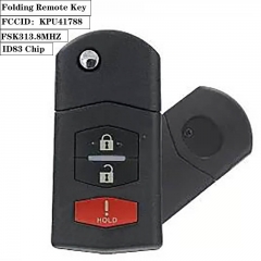 2+1 Button Folding Remote Key FSK313.8MHZ ID83-FCCID:KPU41788 For Maz*da M6/M2(Aftermarke)