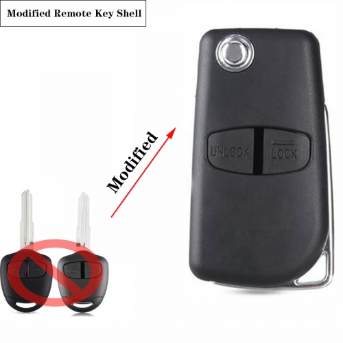 2 Button Modified Flip Folding Remote Key Shell for Mitsubish*i New ASX GRANDIS Outlander LANCER-EX Right/left Blade