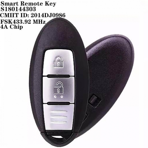 2 Button Smart Remote Key FSK433.92 MHz NSN14 4A Chip / S180144303 / CMIIT ID: 2014DJ0986 For Nissa*n Murano 