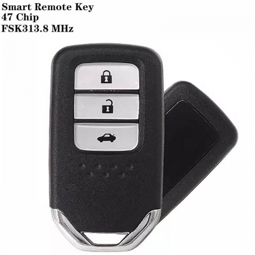 3button Smart Remote Key 47 Chip FSK313.8 MHz HON66 For Hond*a