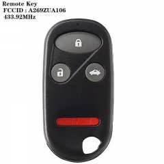 3+1button Remote Key 433.92MHz FCCID: A269ZUA106 For Hond*a CIVIC 1996-2000 ACCORD 1994-1997 