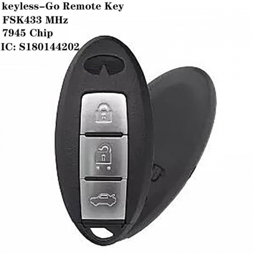 Keyless-Go Remote Key FSK434 MHz 7945 Chip 3 Button For Infinit*i IC:S180144202 