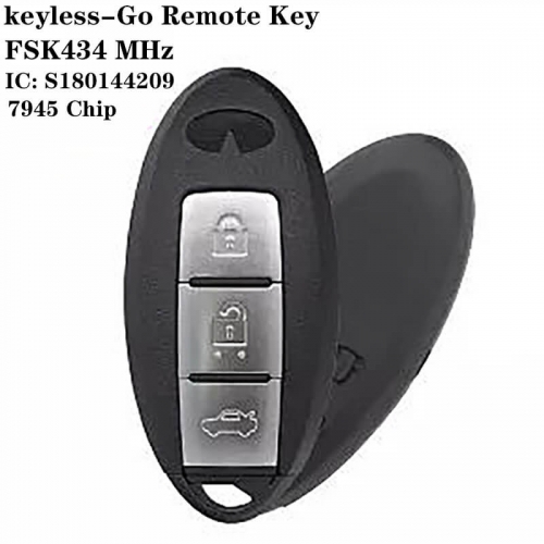 Keyless-Go Remote Key FSK434 MHz 7945 Chip 3 Button For Infinit*i IC:S180144209 