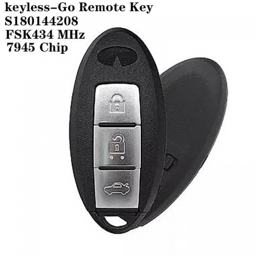 Keyless-Go Remote Key FSK434 MHz 7945 Chip 3 Button For Infinit*i Q50 Q50L IC:S180144208 