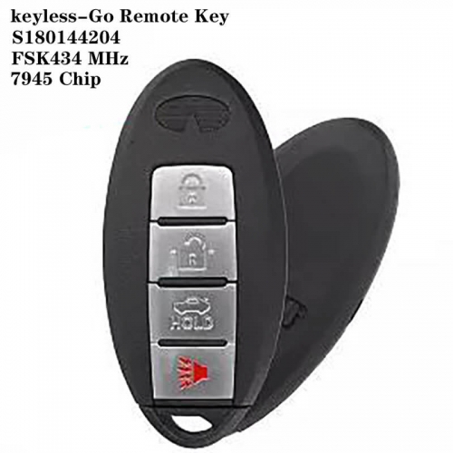 keyless-Go Remote Key FSK434 MHz 7945 Chip 3+1 Button For Infinit*i Q50 / Q50L IC: S180144204 