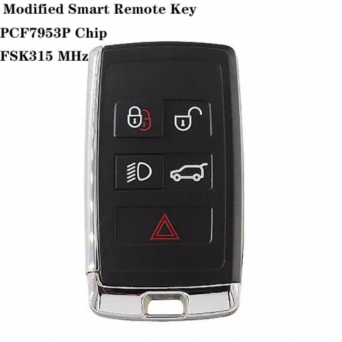 Modified Smart Remote Key 4+1Button FSK315 / 433 MHz / PCF7953P Chip / HU101Blade For Land Rove*r