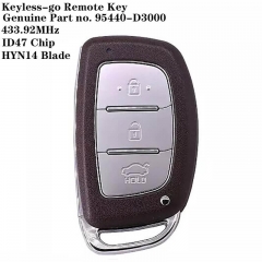 Smart Remote Key 3 Button FSK433.92MHz ID47 Chip HYN14 Blade For Hyunda*i Tucson 2016 /N: 95440-D3000