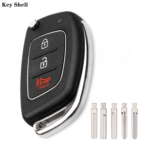 3 Button Filp Car Remote Key For Hyunda*i HB20 IX35 I45 SANTA FE Accent I40 I20 HY15 / HY20 / TOY40 / Left / Right Blade