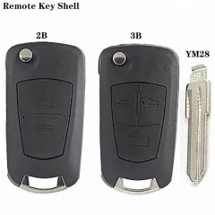 Modified Flip Remote Key Shell 2/3 Button YM28 Blade For Ope*l