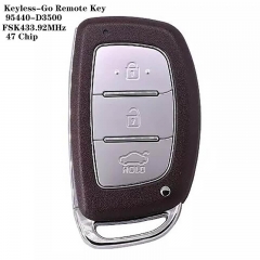 3 Button Keyless-Go Remote Key 47 Chip 95440-D3500 HYN14 FSK433.92MHz For HYUNDA*I 
