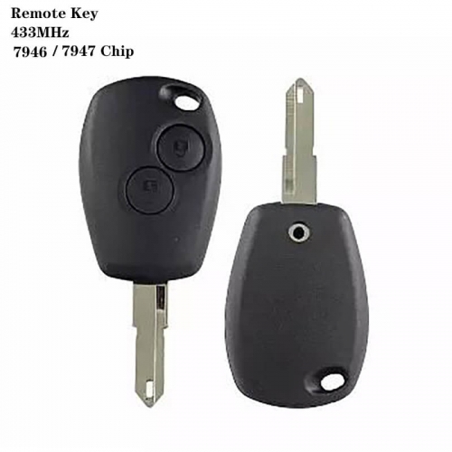 2Button Remote Key 433MHz 7946/7947Chip NE72 For Renaul*t 