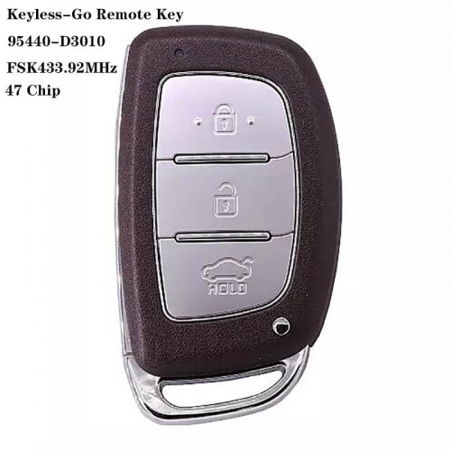 3 Button Keyless-Go Remote 47 Chip 95440-D3010 HYN14 FSK433.92MHz For HYUNDA*I Tucson 2018